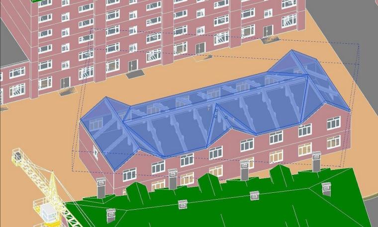 一套多层住宅楼建筑群施工场地模拟Revit模型