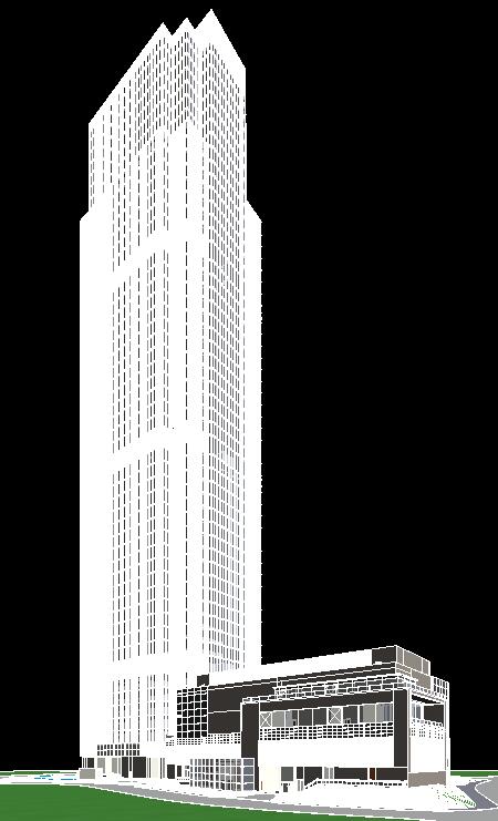 某地区地标性建筑超高层办公大厦Revit模型下载